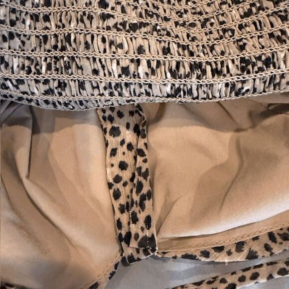 Astr The Label Colima Top Taupe Black Animal Leopard Print Elastic Back Size XS - Picture 8 of 12